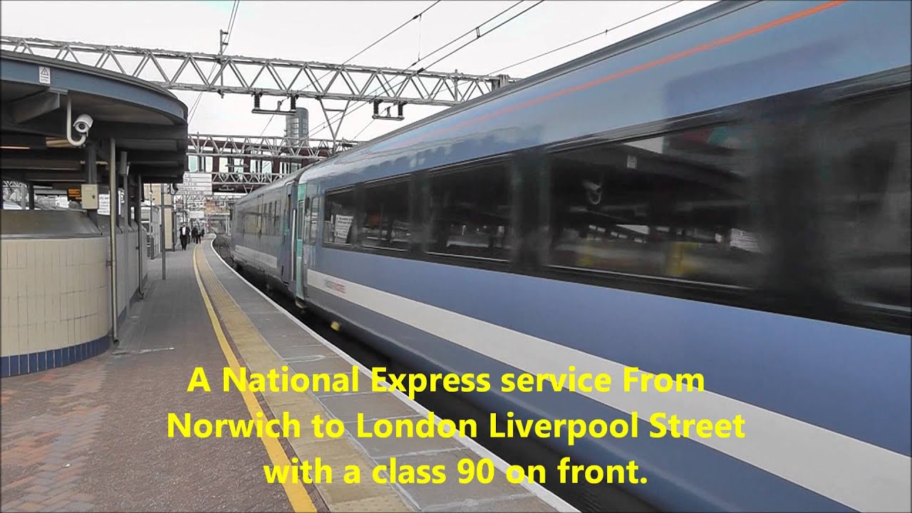 National Express Trains at Stratford National Rail Station In The Rush Hour 15th September 2011.wmv