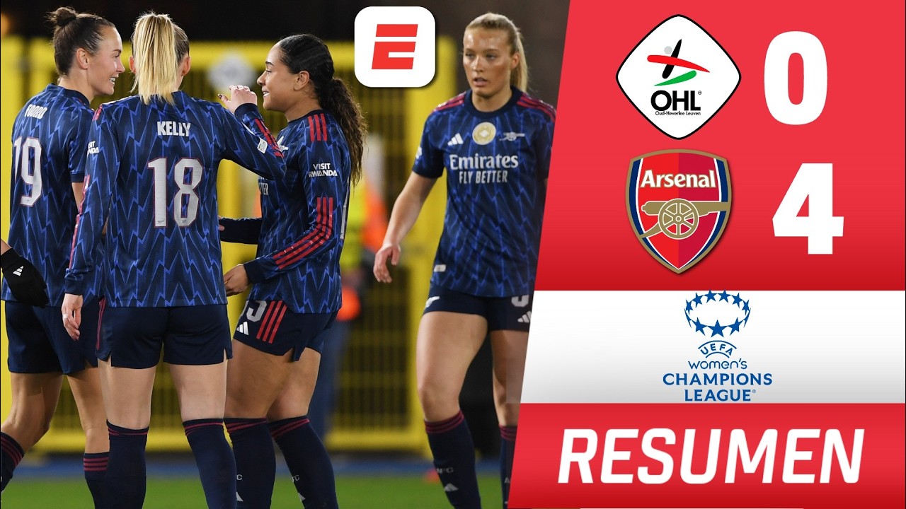 ARSENAL GOLEÓ 4-0 A LEUVEN y tiene pie y medio en los CUARTOS DE FINAL | Champions League Femenina
