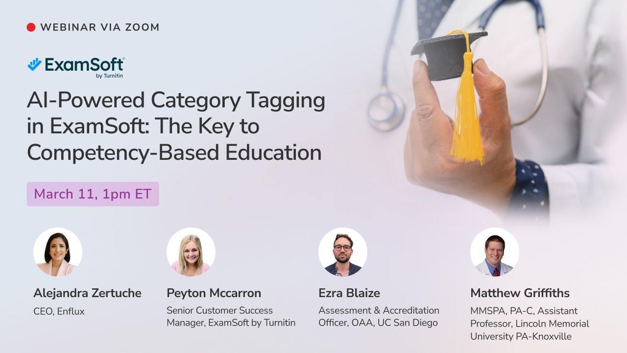 AI Powered Category Tagging in ExamSoft  The Key to Competency Based Education webinar with ExamSoft