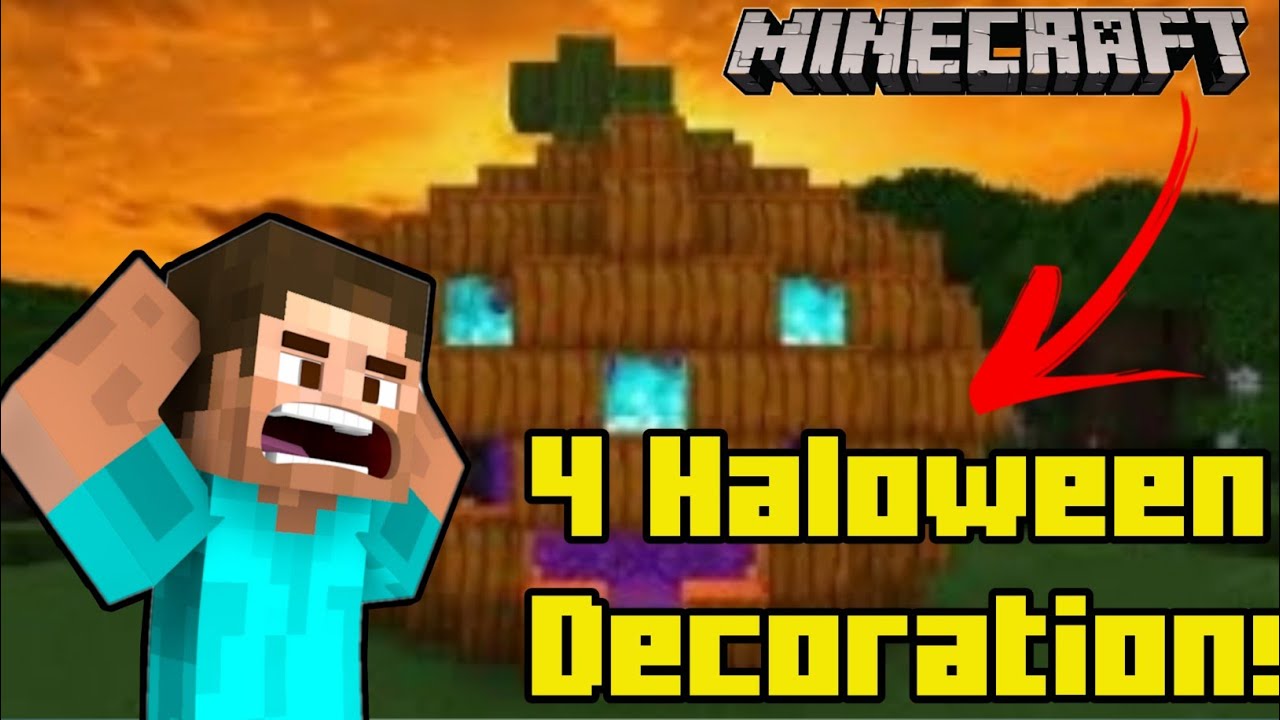 TOP 4 HALOWEEN DECORATIONS FOR MINECRAFT POCKET EDITION MCPE | MINECRAFT  | PB GAMER |
