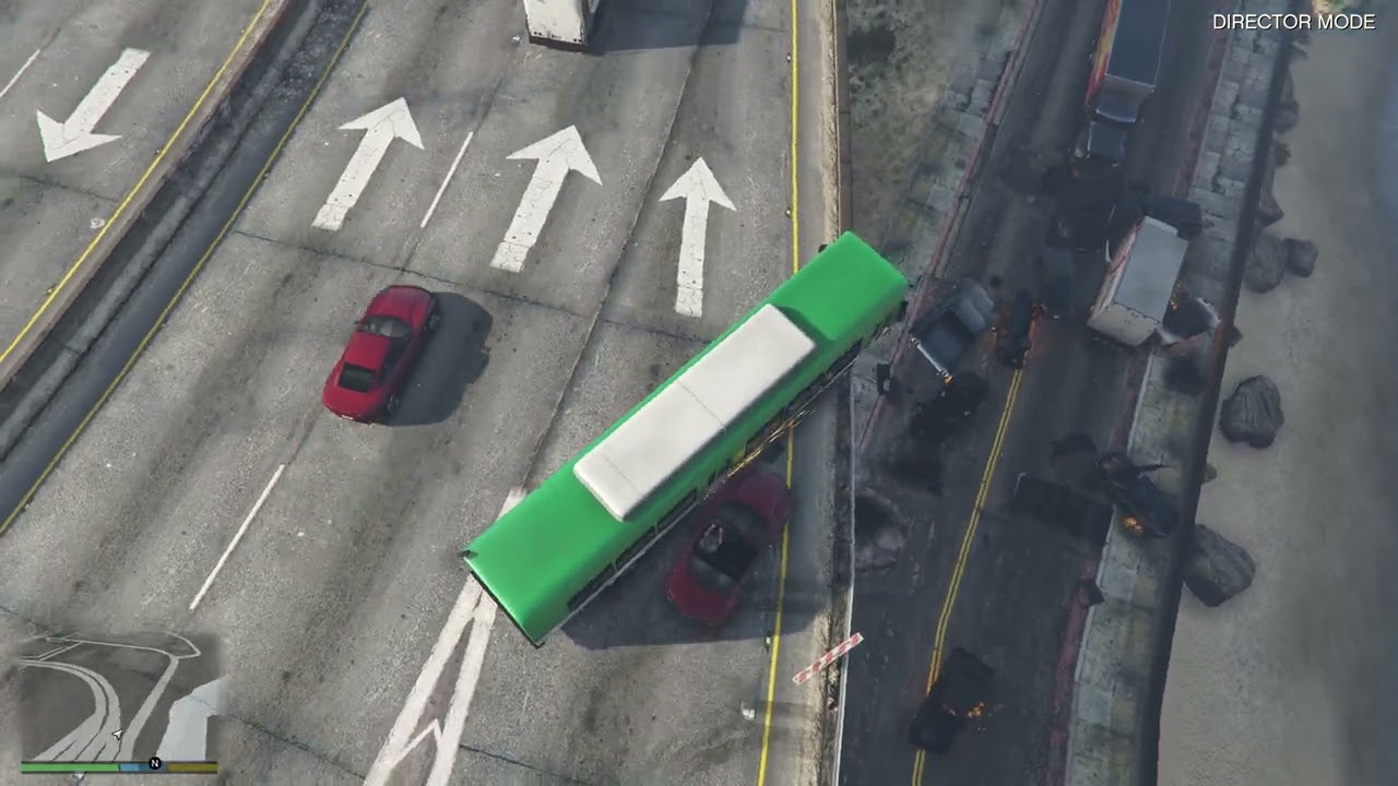 10 Minutes Of GTA 5 NPCs Driving Off An Overpass