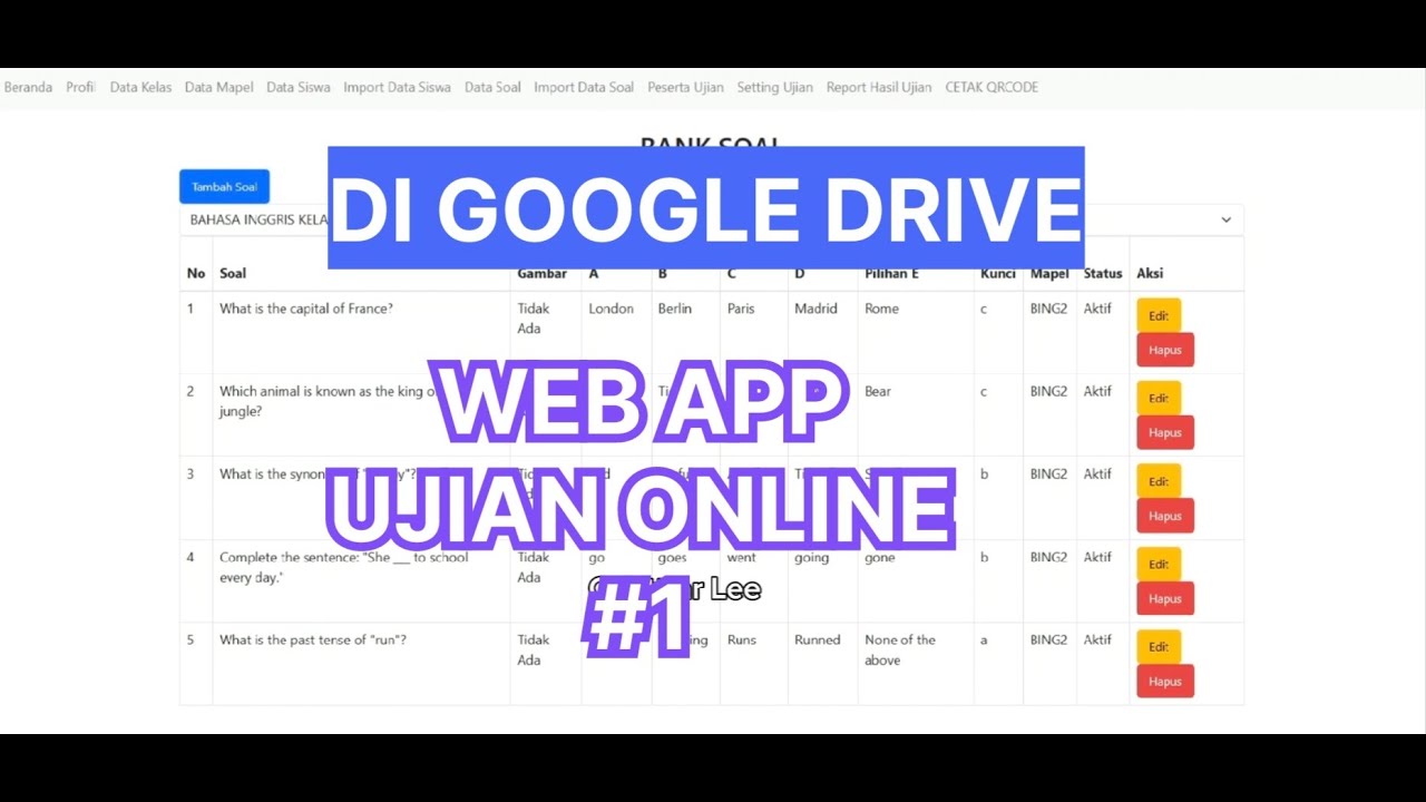 Setting Ujian Pada Web Application Ujian Online dengan Google Script - Olfattrar Lee