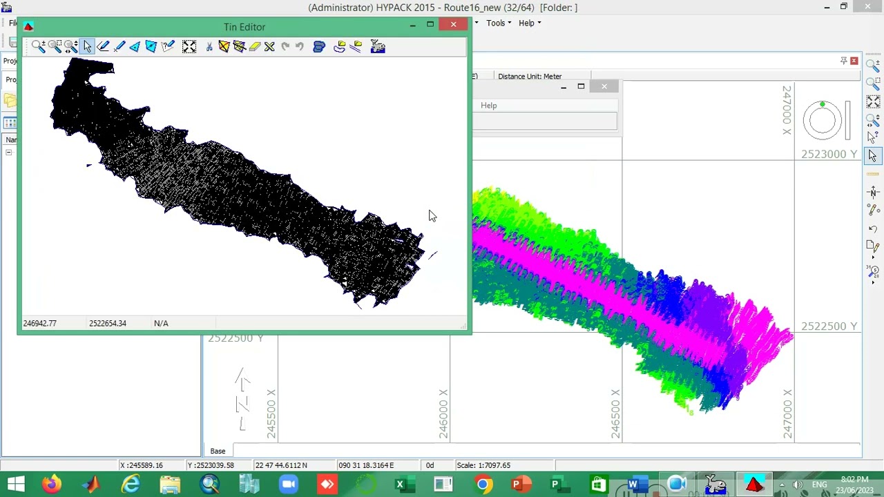Plot contour of Bathy data Using Hypack Software