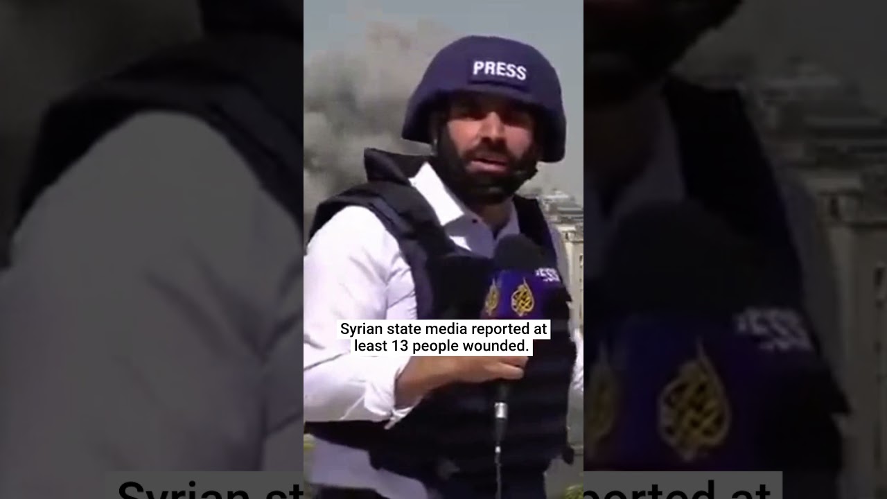 Israel attack on Syrian military HQ captured during live TV report