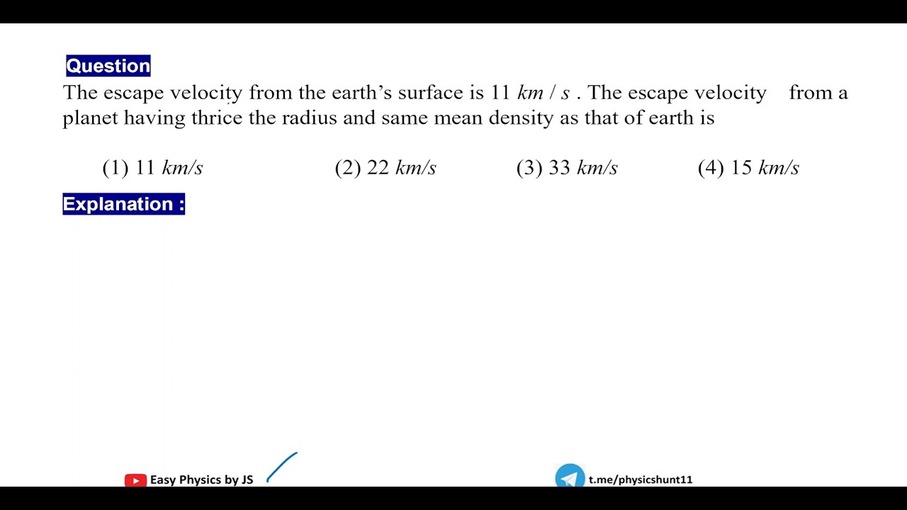 Escape Velocity Concept |  JEE I NEET | Competitive Exams