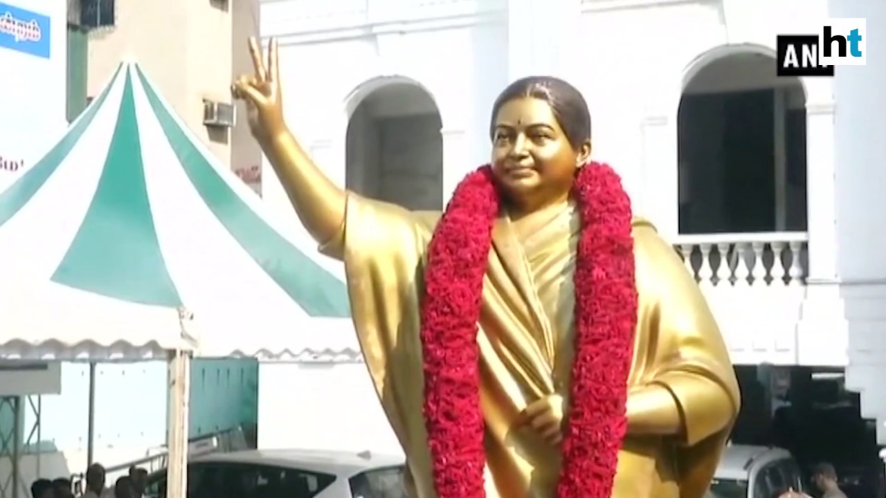 Watch: Jayalalithaa's statue replaced with a new one at AIADMK HQ after criticism