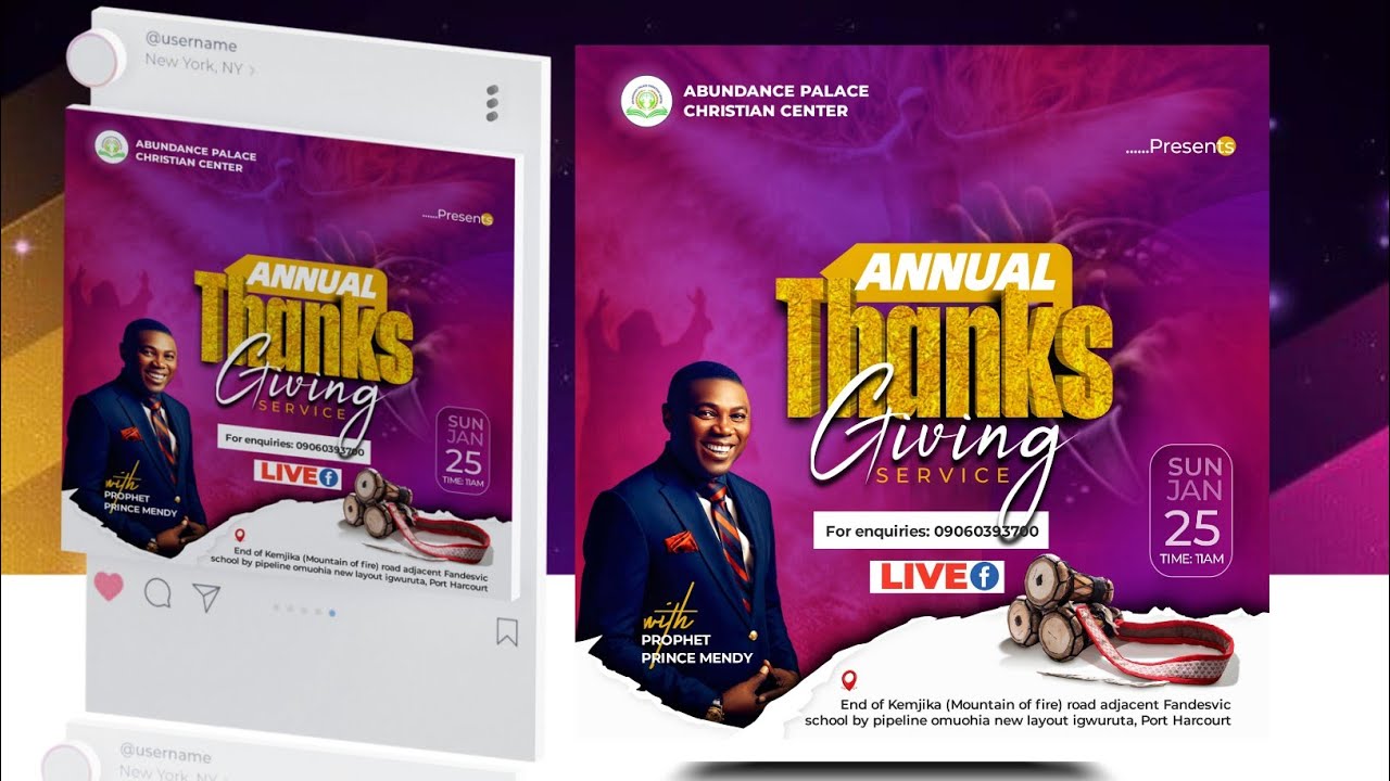 Church Flyer Design 2023 || 2023 TREND || Pixellab Tutorial 2023 || Thanksgiving Flyer Design