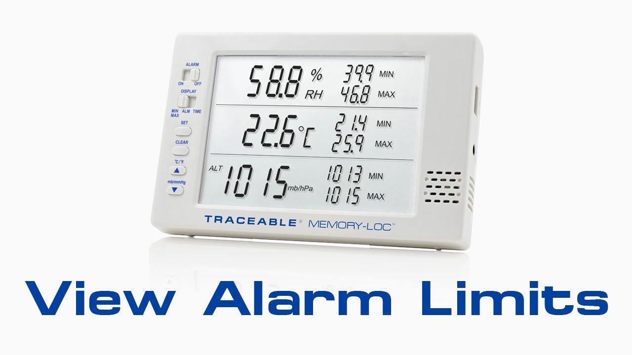 Memory-Loc Datalogging Traceable Barometer - View Alarm Limits Instructional Video