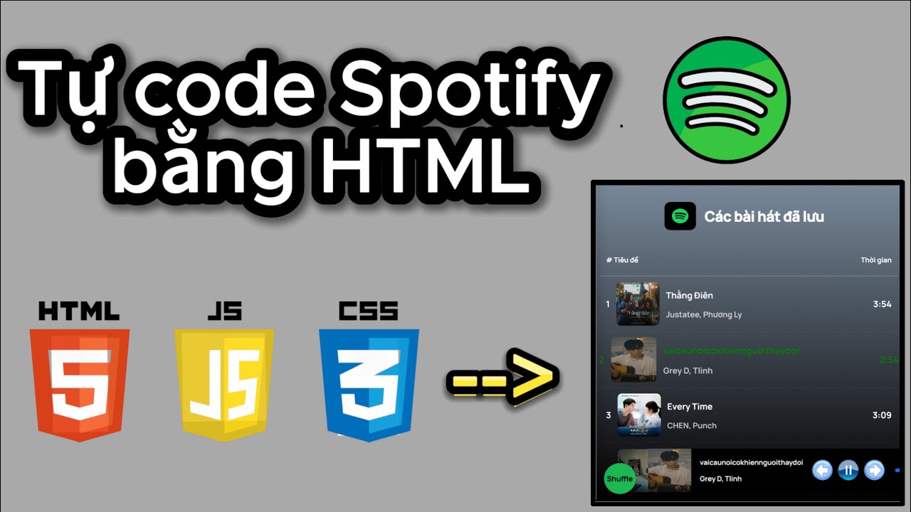 Tự code Spotify của riêng mình bằng HTML