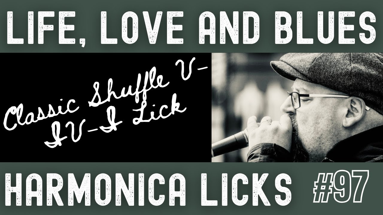 Classic Chicago Blues Harmonica Shuffle V-IV-I lick / Turnaround