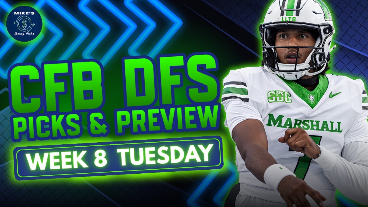 Прогнозы на 8-ю неделю студенческого футбола DFS, вторник | DraftKings CFB 2026