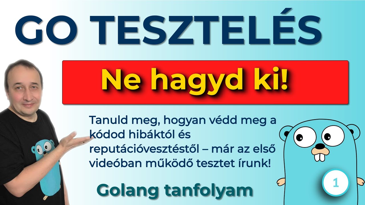 Mi&eacute;rt k&ouml;telező a tesztel&eacute;s minden fejlesztőnek? + Hello vil&aacute;g teszt - Go tesztel&eacute;s alapok #1