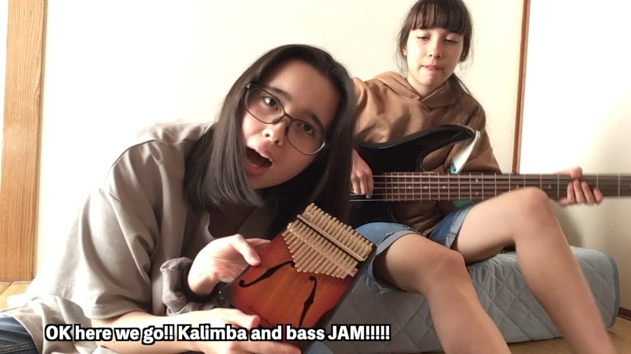 Jamming with Rock Kalimba and bass! エレキ・カリンバ＋ベースでジャム！