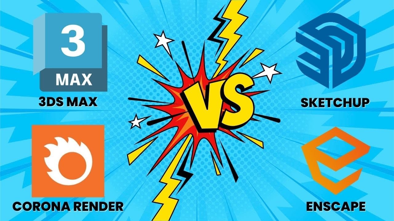 3DS MAX vs SKETCHUP & CORONA RENDERER vs ENSCAPE! QUEM VENCE?