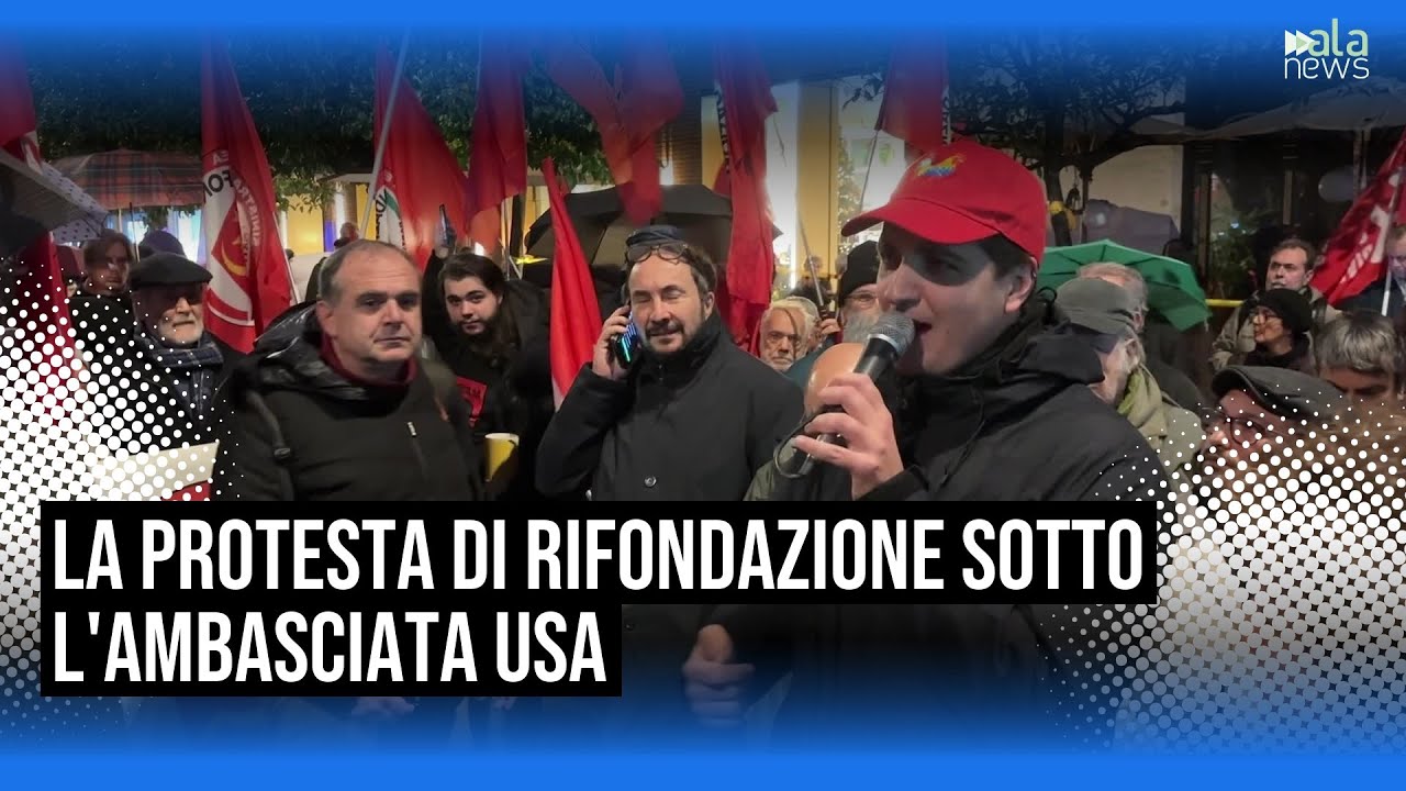 Venezuela, la protesta di Rifondazione sotto l'ambasciata USA: 