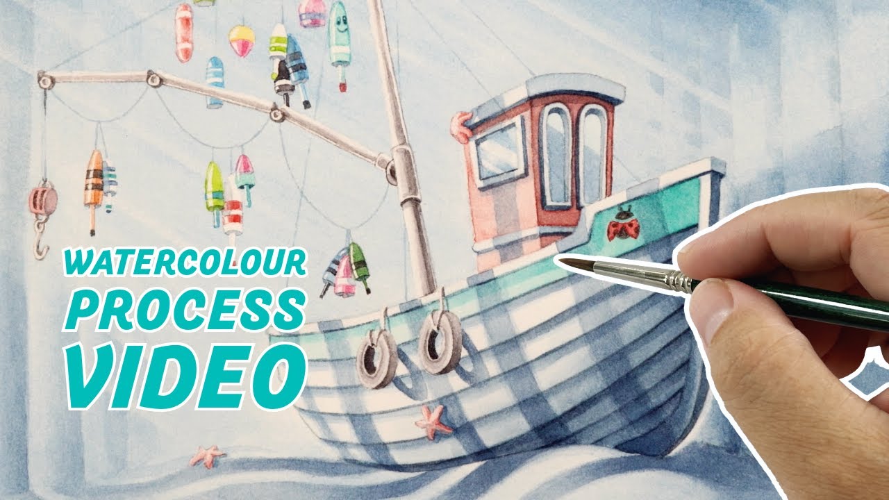 Watercolor Illustration - Painting process video