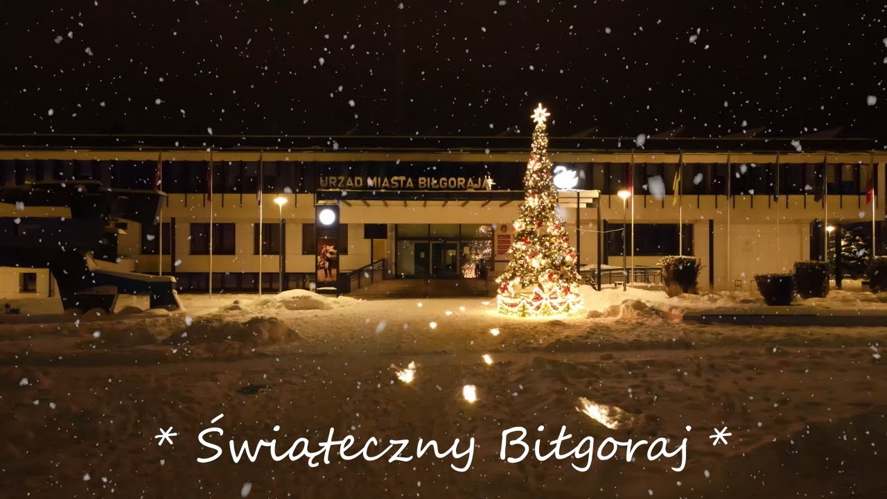 Świąteczny Biłgoraj | Zima w Biłgoraju | Miasto Biłgoraj w zimie z lotu ptaka | Film z drona