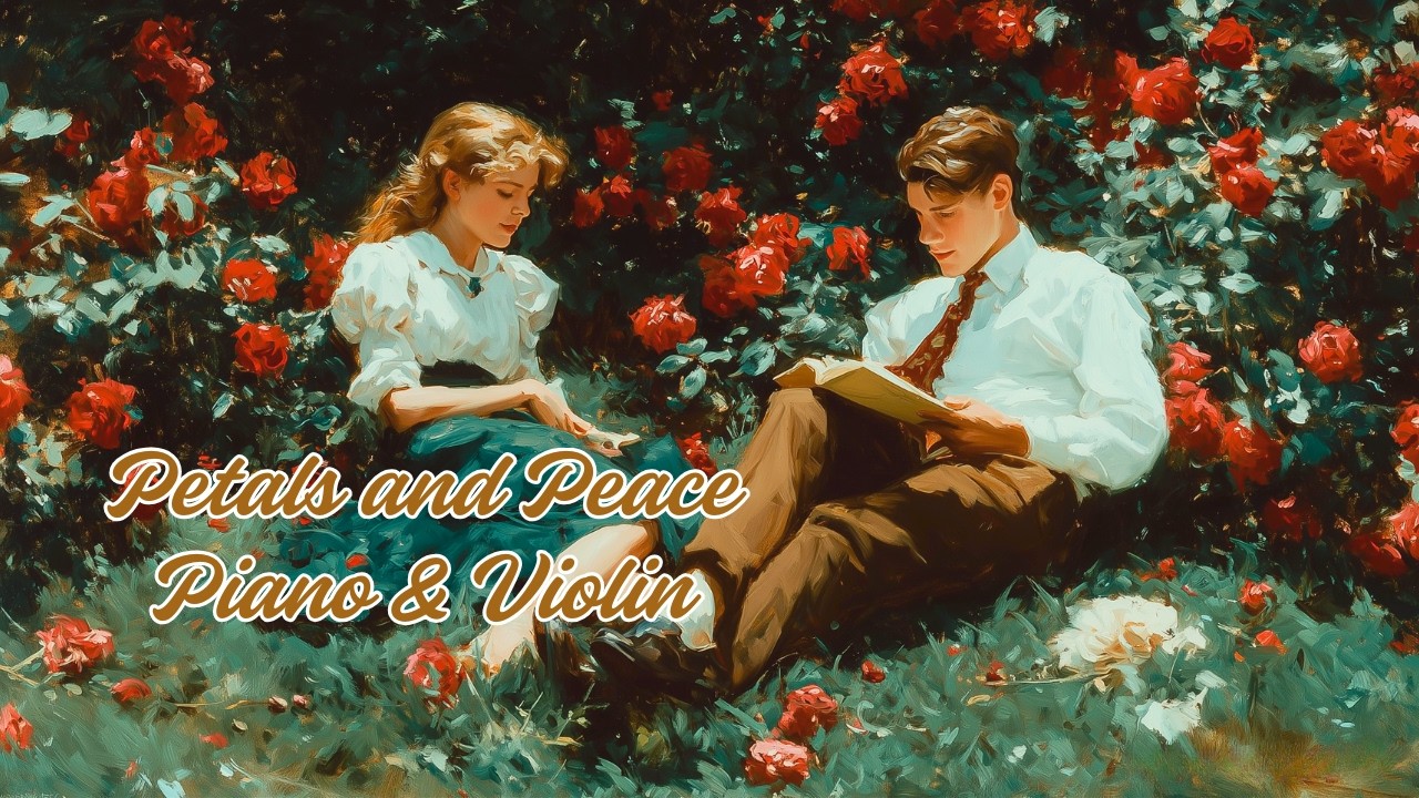 Rose Garden Calm Aesthetic (Quick Scenes) 💐 Piano & Violin | Relaxing Love Ambience | Stress Relief