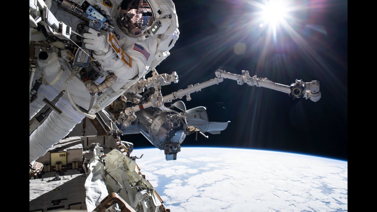 Astronauts Raja Chari & Matthias Maurer Spacewalk Outside the International Space Station