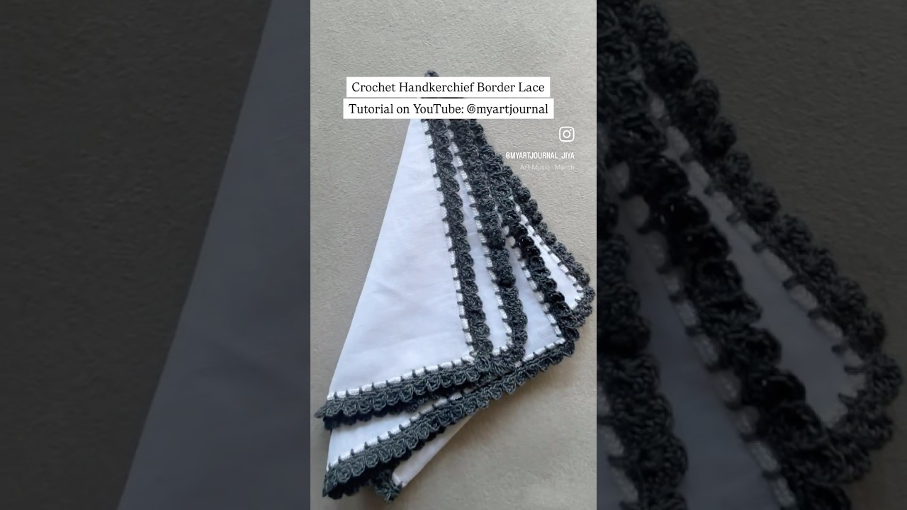 Crochet Handkerchief / Scarf Lace #vintage #handkerchief #crochet #handmade #tutorial #ytshorts #diy