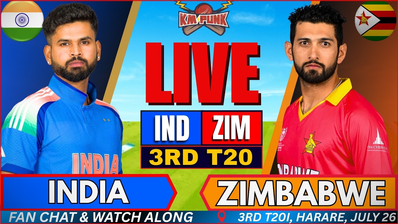 🔴LIVE: India vs Zimbabwe, 3rd T20 | Live Cricket Match Today | IND vs ZIM, Watchalong #indvszim