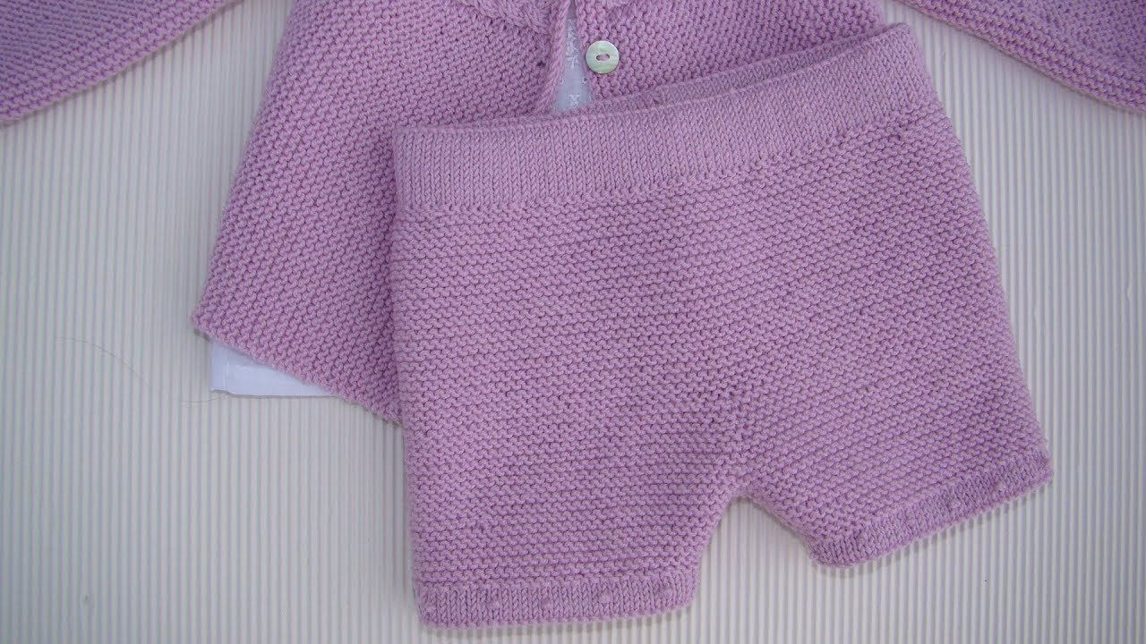 PANTALÓN BÁSICO DE BEBÉ EN AGUJAS RECTAS, BABY PANT ON STRAIGHT NEEDLES (ESPAÑOL-ENGLISH PATTERN)