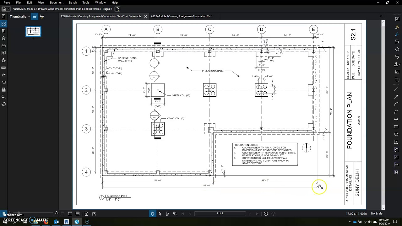 Commercial Foundation Plan - Part 1