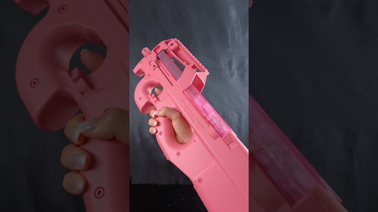 Pink edition P90 gel blaster with Rainbow tracer! #airsoft #gelblasters #toys