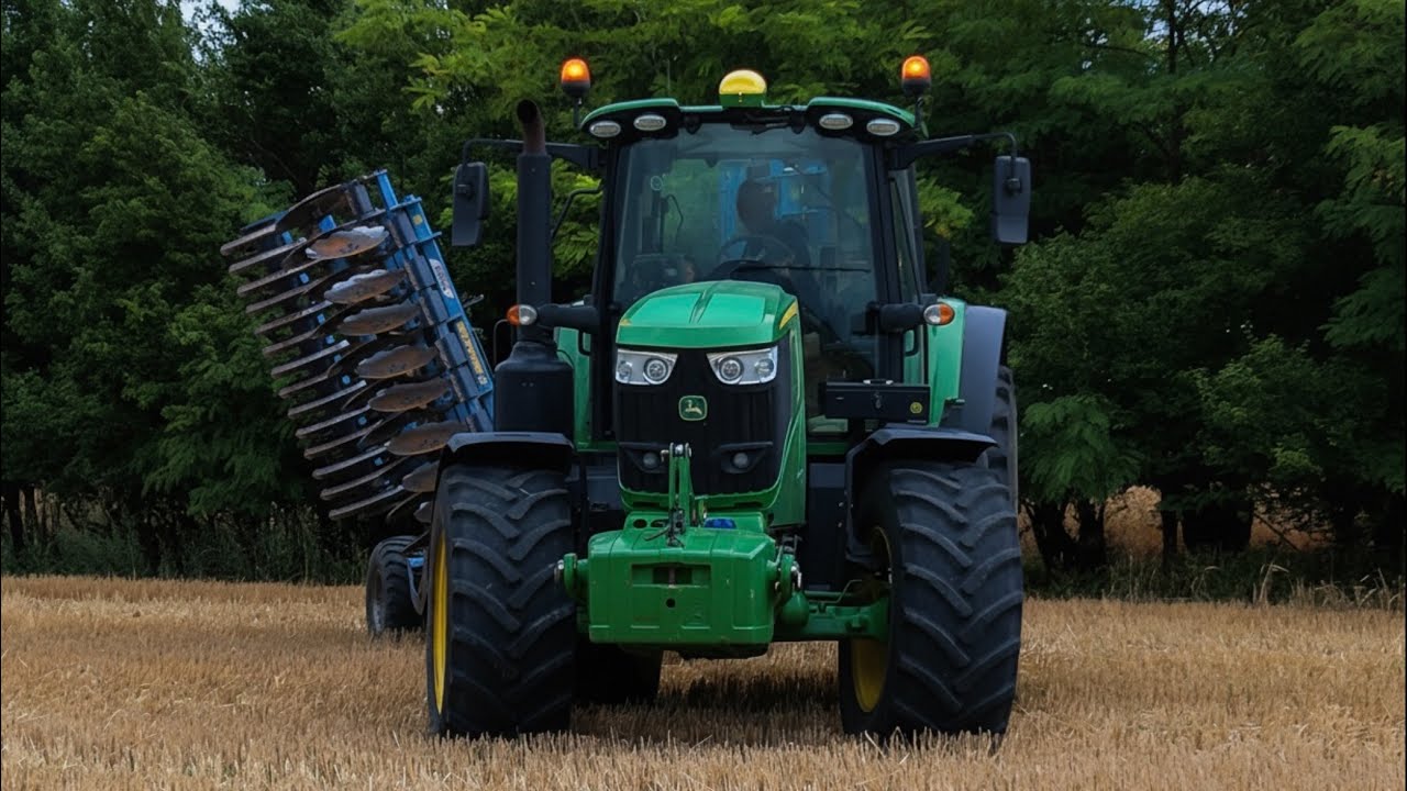 Обработка стерни после уборки рапса | John Deere 6195M + Farmet Softer 6