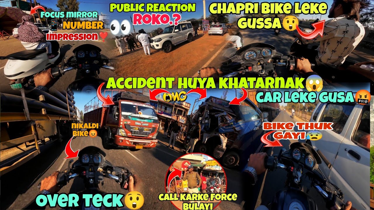 Track live accident😰 || meetup police officer👮‍♂️|| Non stop motovlog setup | chapri bike road range