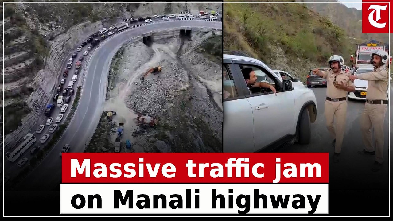 Mandi: Heavy Traffic Jam on Chandigarh&ndash;Manali Highway Amid Tourist Rush to Manali