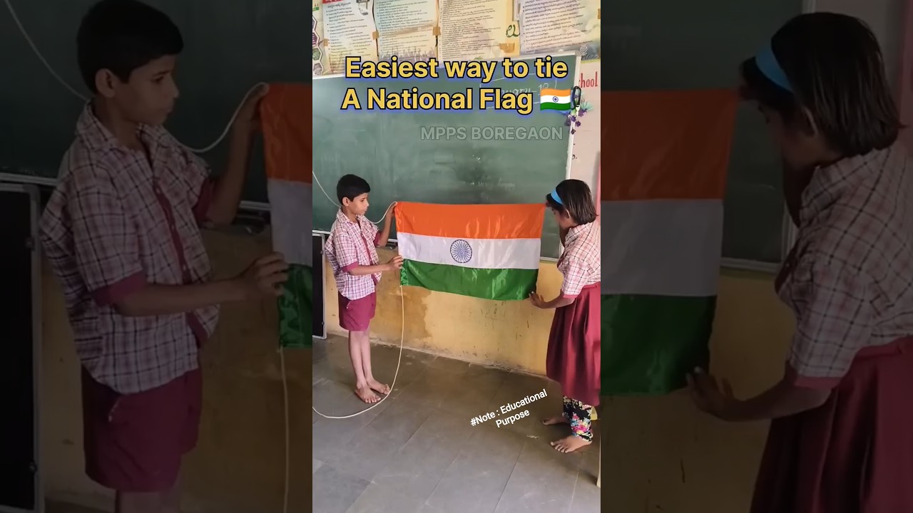 Easiest way to tie a National Flag | How to tie a National Flag |Flag hosting #independenceday #flag