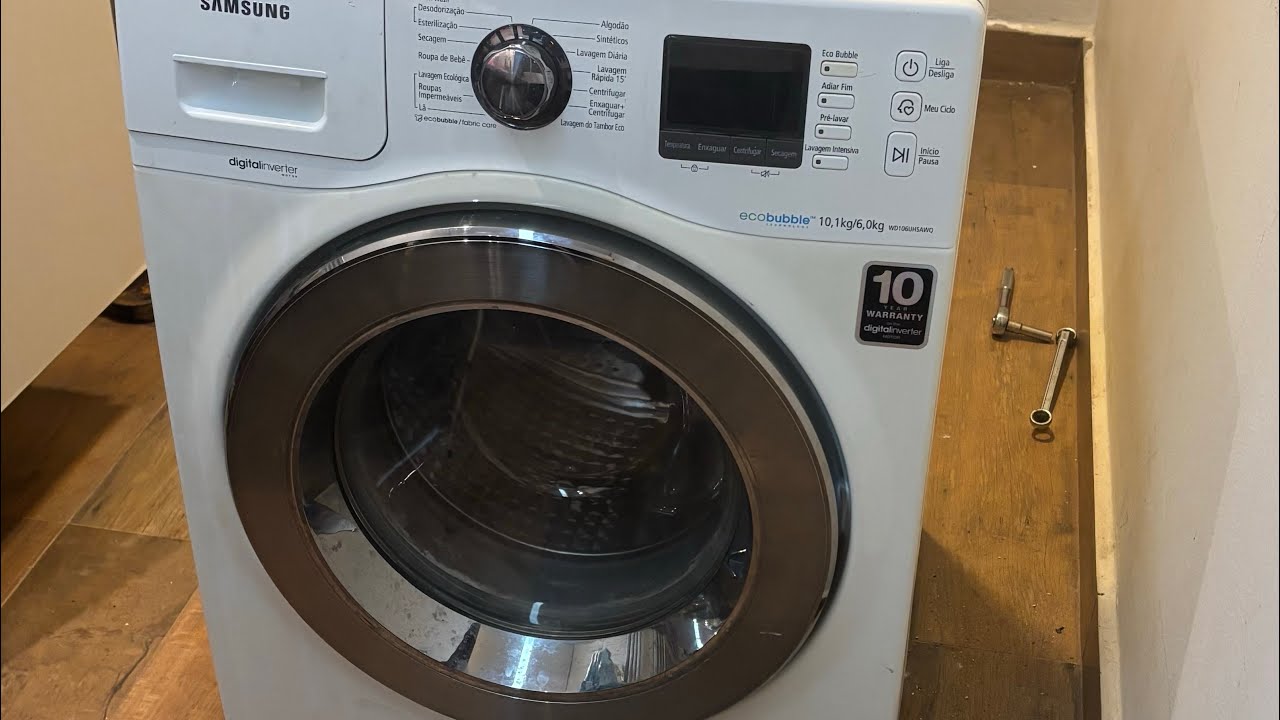 MÁQUINA LAVA E SECA SAMSUNG FAZENDO BARULHO NA CENTRIFUGAÇÃO (troca de rolamento e tripé)