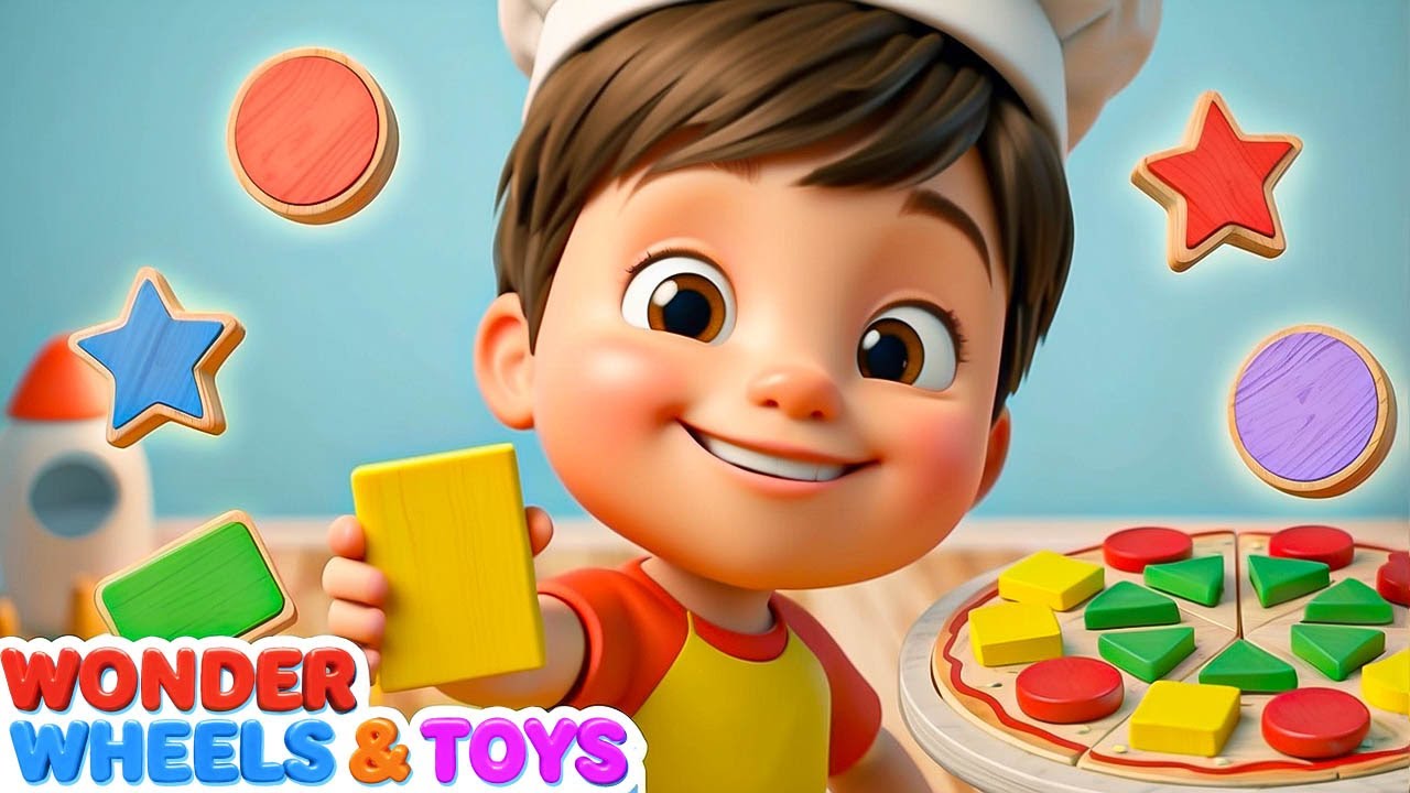 Learn Shapes with Pizza 🍕 | Circle Square Triangle for Kids Educational