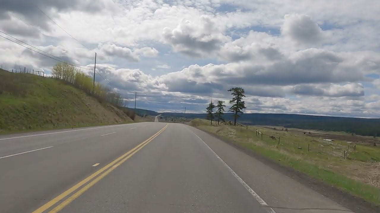 Highway 97 between Quesnel & Williams Lake BC Canada - Smooth Driving in British Columbia