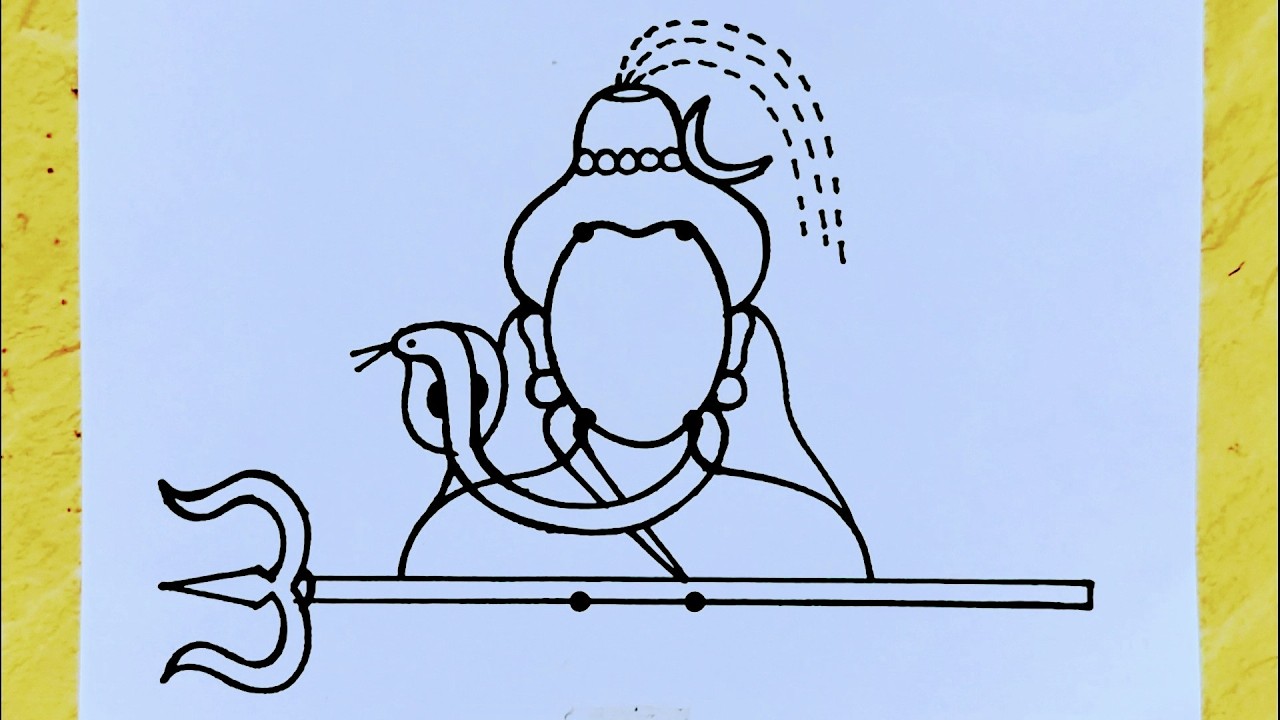 Easy Lord shiva drawing from 3×2 dots // Lord Mahadev drawing // Shivaratri Lord bholenath drawing