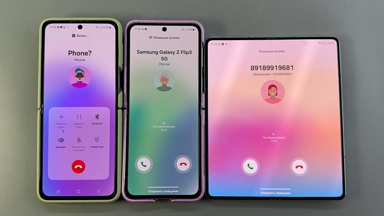 Incoming Call Samsung Galaxy Z Flip5 and Samsung Galaxy Z Flip3 And Samsung Galaxy Fold5