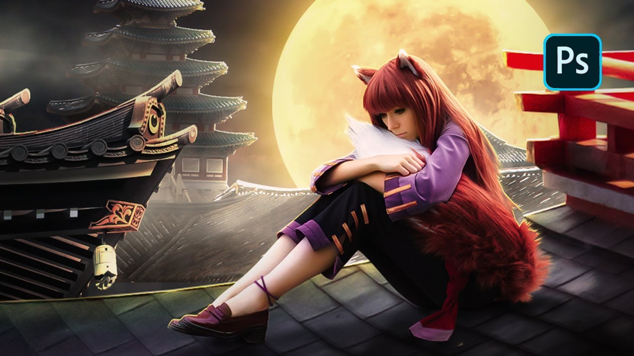 fox woman fantasy photoshop manipulation