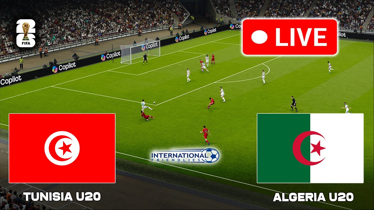 🔴В ЭФИРЕ: Тунис U20 против Алжира U20 | Международный товарищеский матч 2026 | Симуляция полного ...