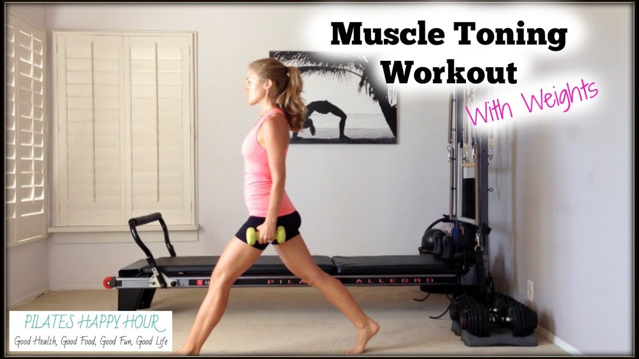 Pilates with Weights - 10 Minute Total Body Workout for Muscle Toning!