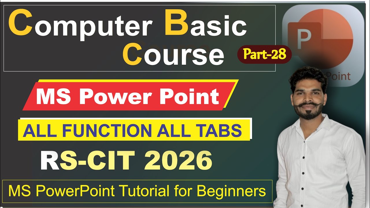 RSCT Exam 2026 | (Part 28) MS PowerPoint Full Guide – All Tabs & Functions | Basic Computer Course