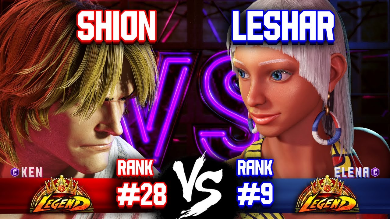 SF6 ▰ SHION (Ken) vs LESHAR (#9 Rank Elena) ▰ High Level Gameplay