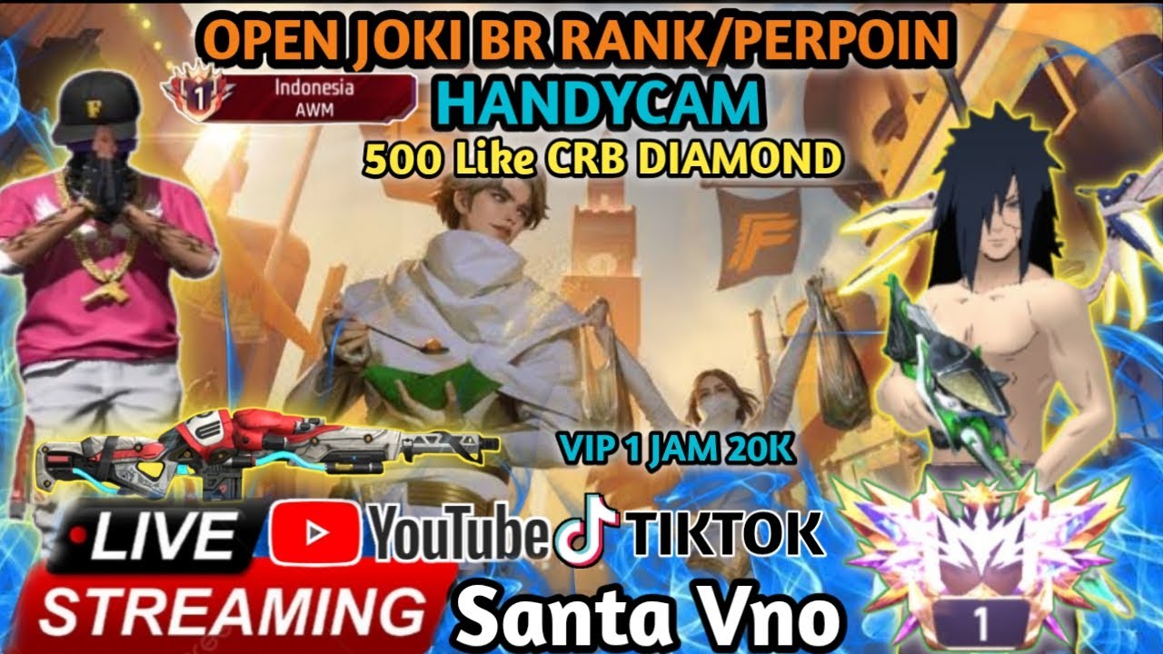 Santa vno JOKI BR RANK DAN OPEN VIP Day 7#freefiree #liveshort