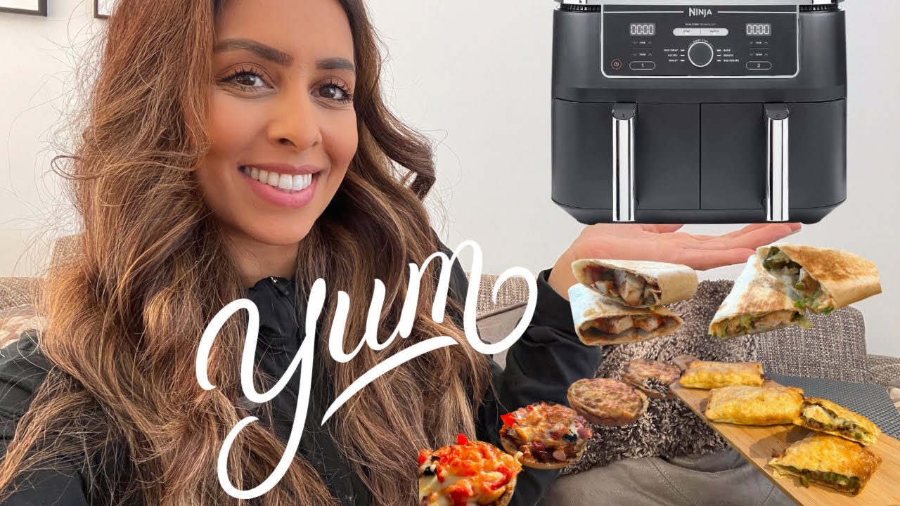 AIR FRYER RECIPES// ENGLISH MUFFIN PIZZA, MINCE PASTIES, CHICKEN WRAP // Ninja dual zone