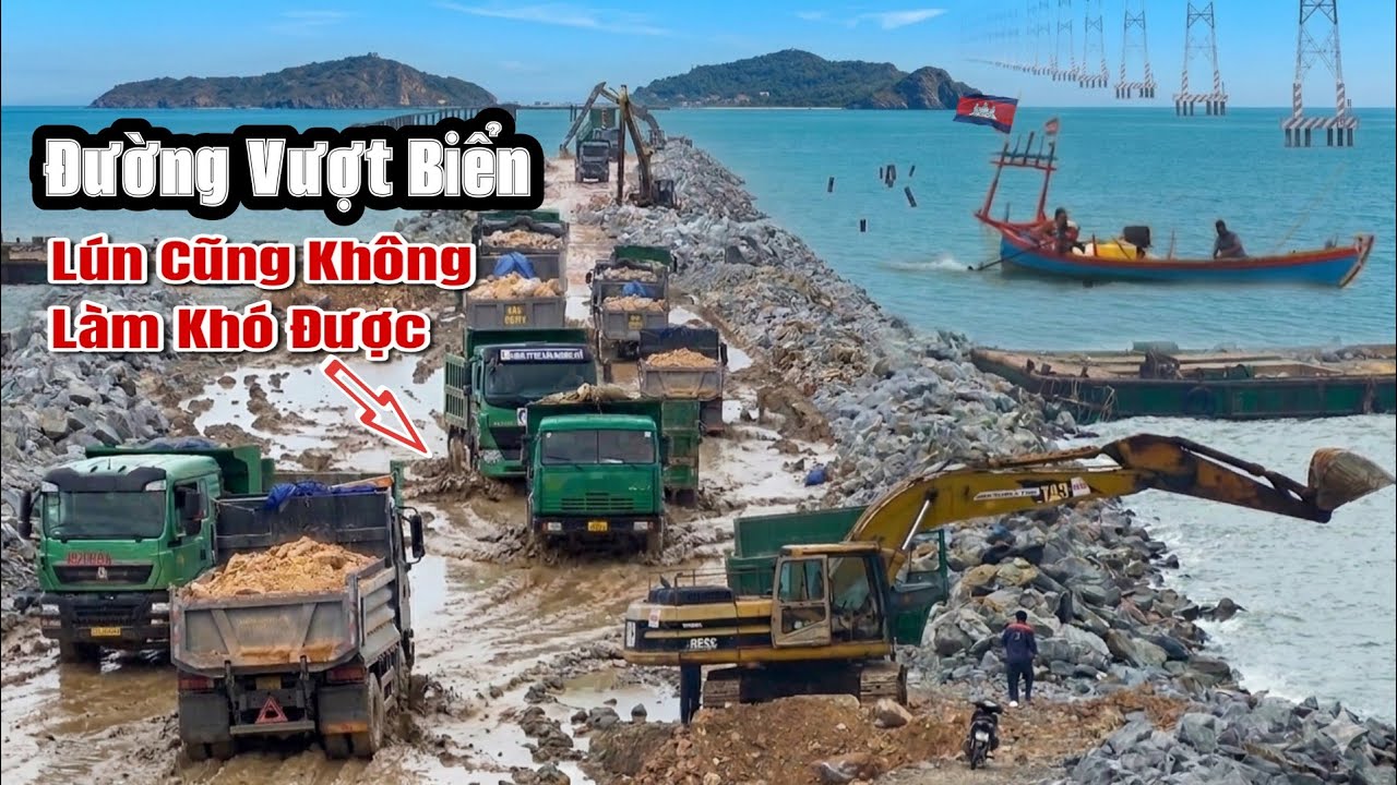 Dù Mưa Lớn Đường Lầy Lún,Đơn Vị Thi Công Vẫn Miệt Mài Lấn Từng Mét Con Đường