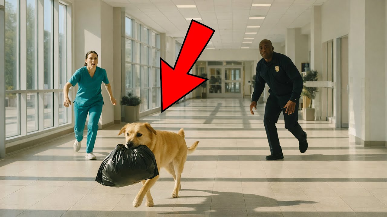 Un cane randagio entra in ospedale con un sacco nero — quando lo aprono, restano pietrificati