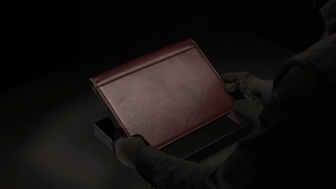 Full-Grain Leather Brown A4 Documents Folder Organizer - Candide | Time Resistance Official Video