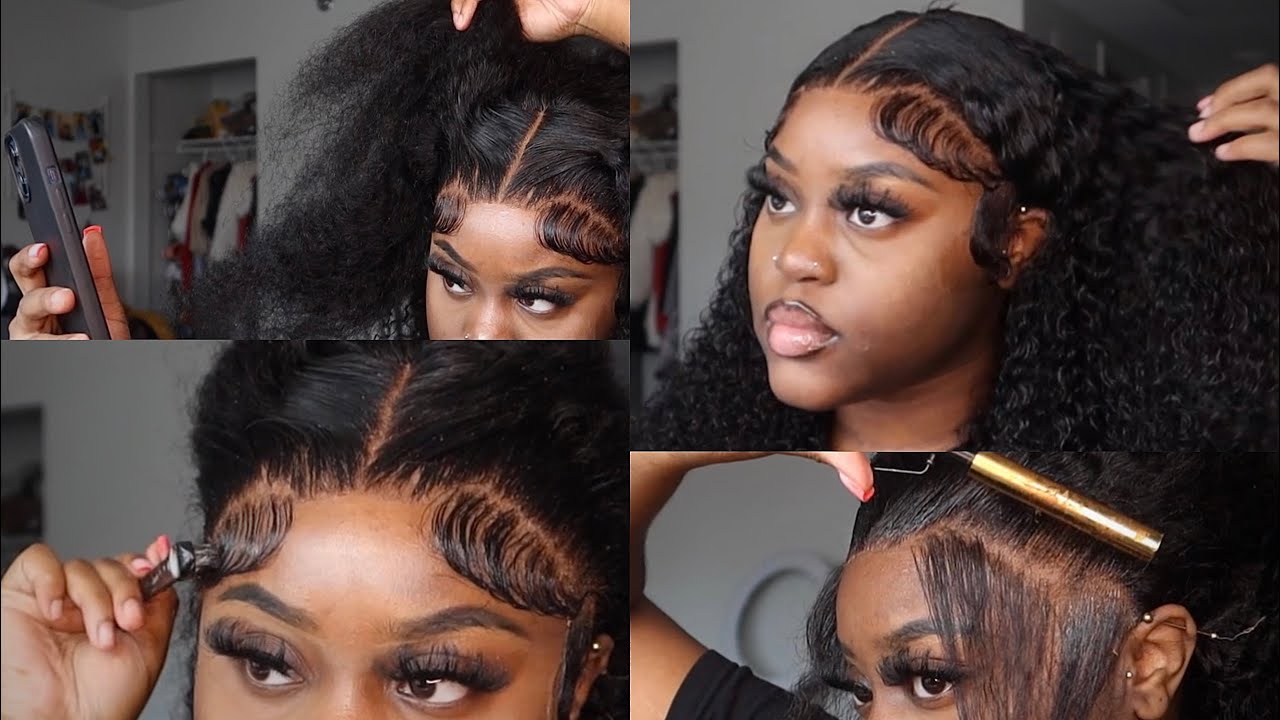 Установка парика Bomb Curly Lace Frontal Wig с пышными детскими волосками: пошаговая инструкция с...