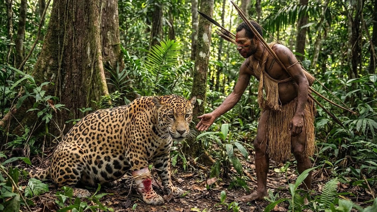 Korowai Tribe vs. Wounded and Pregnant Jaguar: The Wild Mother Who Came Seeking Help in the Amazon