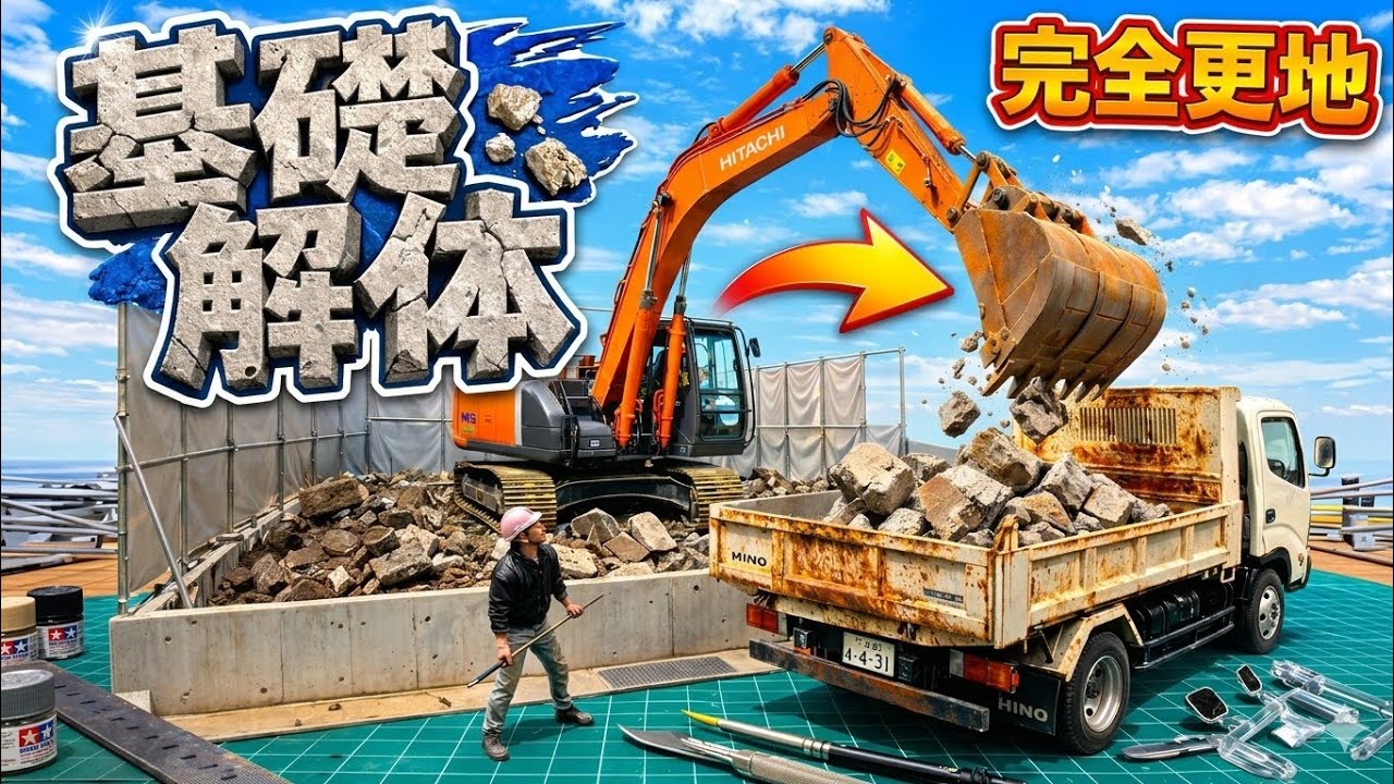 【現場直送】データ消失のハプニング！それでも日立の重機で完璧に仕上げる#HouseDemolition#timelapse #excavator#Bagger